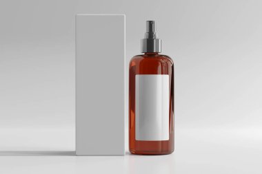 İzole edilmiş Amber Glass Kozmetik Püskürtme Şişesi 3D