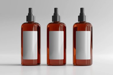 İzole edilmiş Amber Glass Kozmetik Püskürtme Şişesi 3D