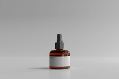 İzole edilmiş Amber Glass Kozmetik Püskürtme Şişesi 3D