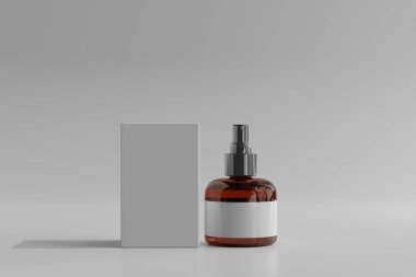 İzole edilmiş Amber Glass Kozmetik Püskürtme Şişesi 3D