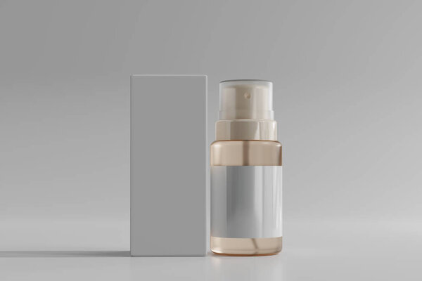 Isolated Glass Cosmetic Spray Bottle 3D Rendering