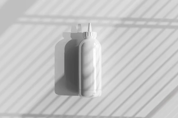 Garrafa Aperto Isolado Plástico Sauce3D Renderização — Fotografia de Stock