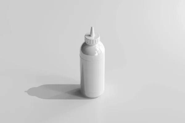 Garrafa Aperto Isolado Plástico Sauce3D Renderização — Fotografia de Stock