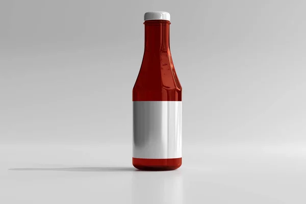 Isolerad Ketchup Eller Såsflaska Rendering — Stockfoto