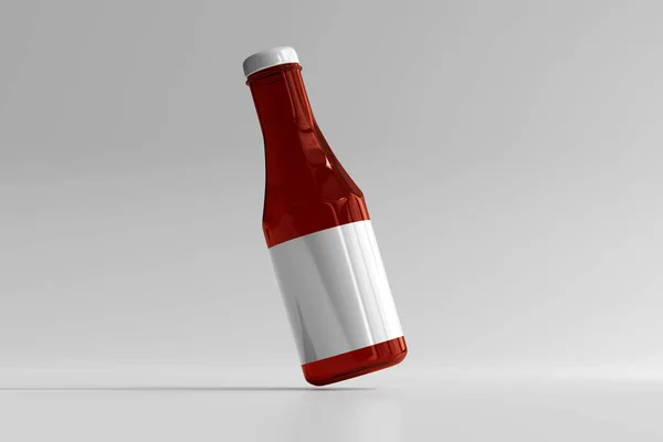 Isolerad Ketchup Eller Såsflaska Rendering — Stockfoto