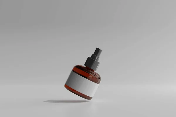 Izolált Amber Üveg Kozmetikai Spray Palack Renderelés — Stock Fotó