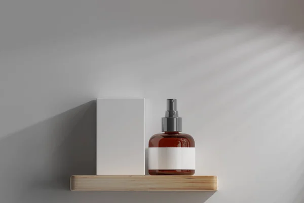 Isolated Amber Glass Cosmetic Spray Bottle 3D Rendering