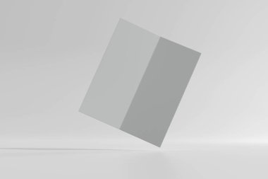 İzole edilmiş DL Boyutu Çift Katlı Broşür 3B Hazırlama