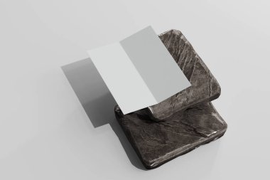 İzole edilmiş DL Boyutu Çift Katlı Broşür 3B Hazırlama