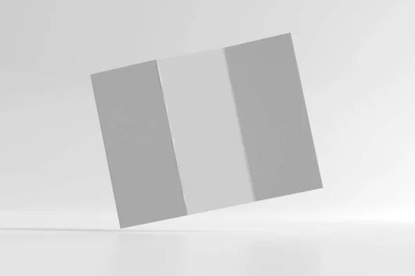 Isolated Size Tri Fold Broschüre Rendering — Stockfoto