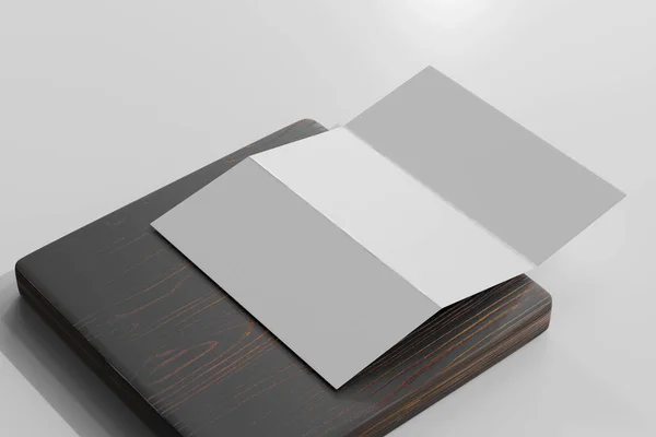 Isolated Size Tri Fold Brochure Rendering — Stock Photo, Image