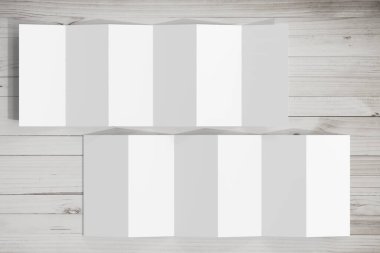 İzole edilmiş DL Boyutu Altı Katlı Broşür 3D Hazırlama