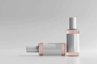 İzole Cam Kozmetik Şişe 3D Hazırlama