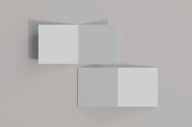 İzole Meydan Çift Katlama Broşürü 3B Hazırlama