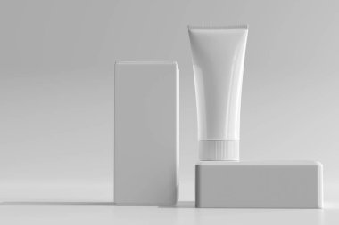 İzole edilmiş Kozmetik Krem Tüpü 3D Yapılandırma
