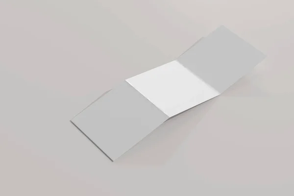 Geïsoleerde Square Tri Fold Brochure Rendering — Stockfoto