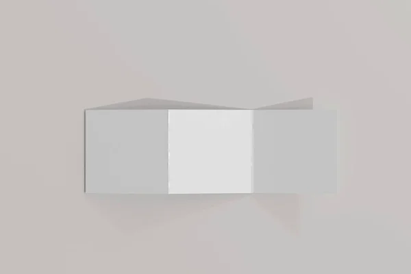 隔離された正方形の三つ折りパンフレット3Dレンダリング — ストック写真