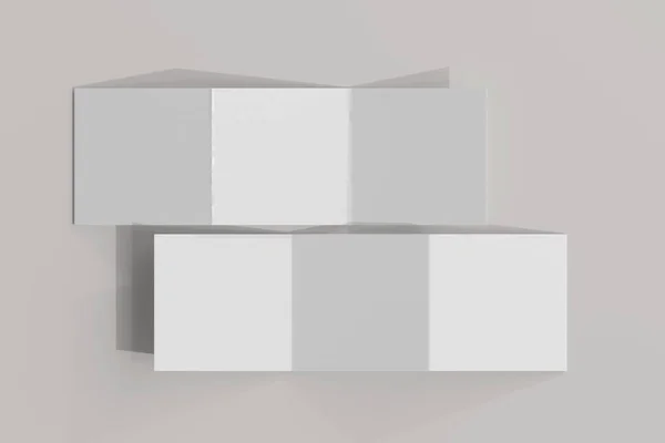 Izolowany Kwadrat Tri Fold Broszura Rendering — Zdjęcie stockowe