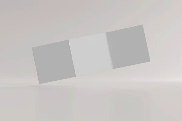 Isolated Square Tri Fold Broschüre Rendering — Stockfoto