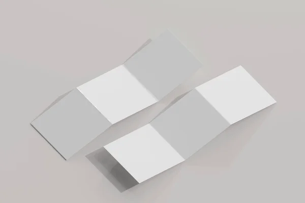 Izolowany Kwadrat Tri Fold Broszura Rendering — Zdjęcie stockowe