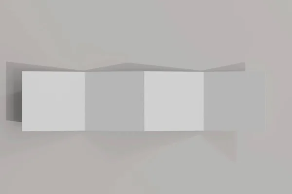 隔壁四つ折りパンフレット3Dレンダリング — ストック写真