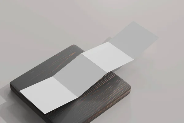 Geïsoleerde Square Four Fold Brochure Rendering — Stockfoto