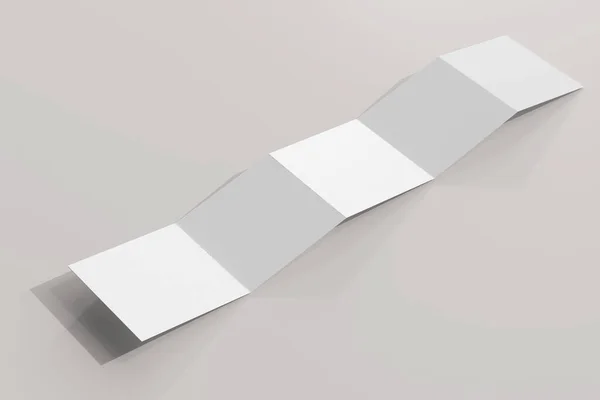 分離された正方形の5つの折り目のパンフレット3Dレンダリング — ストック写真