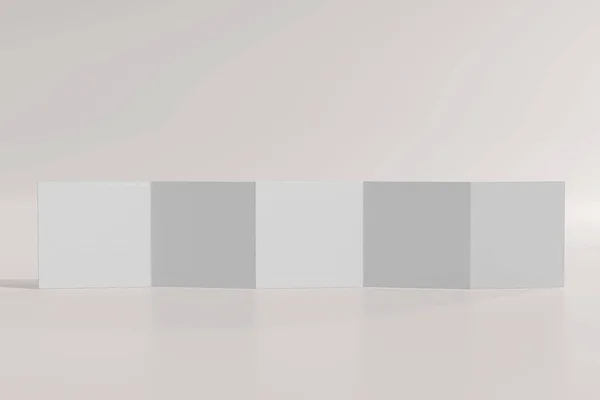 Izolowany Kwadrat Pięć Fold Broszura Rendering — Zdjęcie stockowe