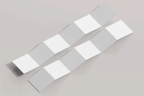 Izolowany Kwadrat Sześć Fold Broszura Rendering — Zdjęcie stockowe