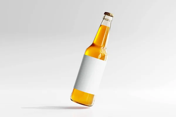 Glass Beverage Bottle Empty Label — Stock Photo, Image