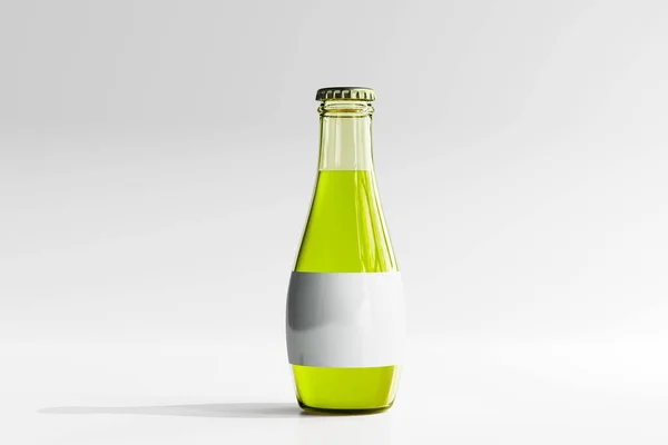 Botella Bebidas Vidrio Con Etiqueta Vacía — Foto de Stock