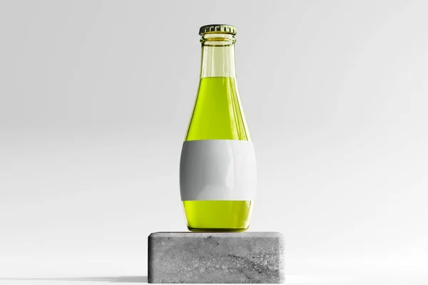 Bottiglia Bevanda Vetro Con Etichetta Vuota — Foto Stock