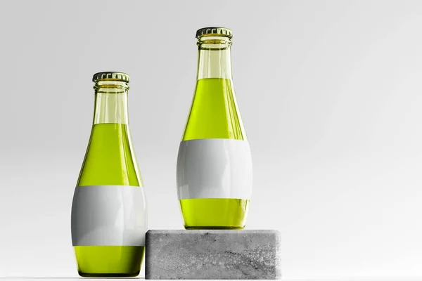 Glasflasche Mit Leerem Etikett — Stockfoto