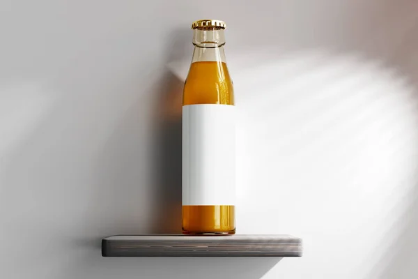 Botella Bebidas Vidrio Con Etiqueta Vacía —  Fotos de Stock