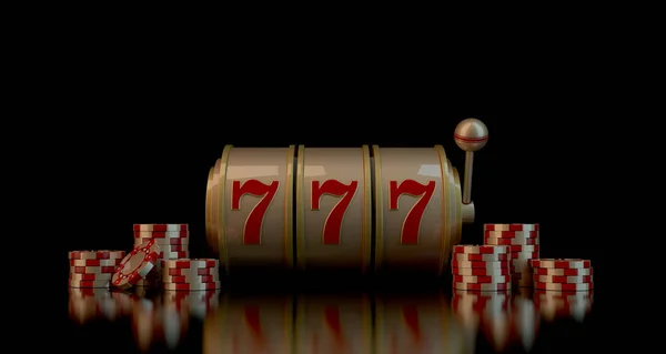 Gambling Koncept Med Casino Chips Slot Rendering — Stockfoto