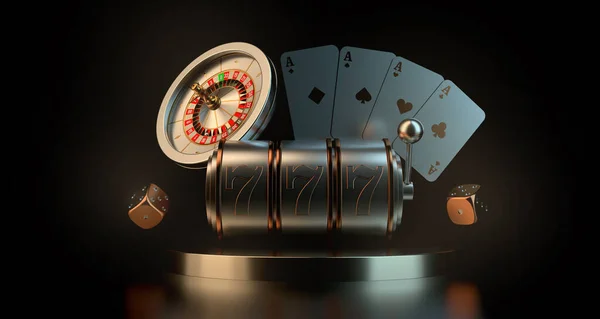 Conceito Jogo Máquina Fenda Sorte Sete 777 Jogar Casino Vegas — Fotografia de Stock