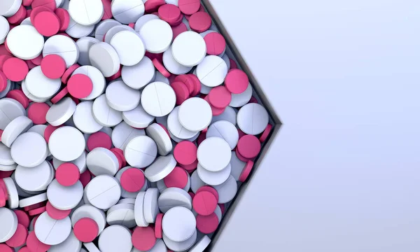 Des Pilules Roses Blanches Médicaments Sur Fond Vue Dessus Sur — Photo