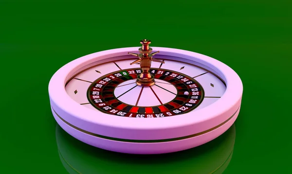 Casino Roulette Auf Grünem Hintergrund Casino Hintergrund Glücksspiel Roulette Rendering — Stockfoto