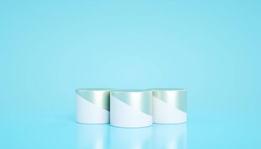 Podyum, kaide veya platform, kozmetik ürünlerin sunumu için arka plan. Üç boyutlu podyum. Reklamlar için yer. 3 boyutlu görüntüleme. Ürün sunumu boş podyum.