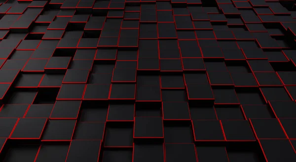 Чорний Мозаїчний Фон Випадкові Кубики Тла Архітектурна Абстракція Концепція Інтер — стокове фото
