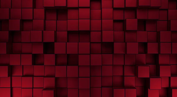 Fondo Rojo Mosaico Fondo Cubos Aleatorios Abstracción Arquitectónica Concepto Interior —  Fotos de Stock