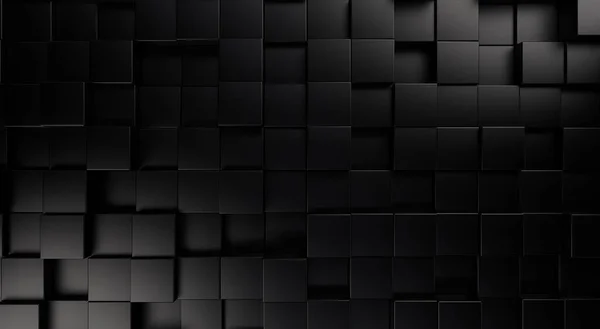 Black Mosaic Background Random Cubes Background Architectural Abstraction Interior Concept Royalty Free Φωτογραφίες Αρχείου