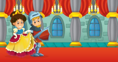 Knight ve Bayan ile çizgi film sahne