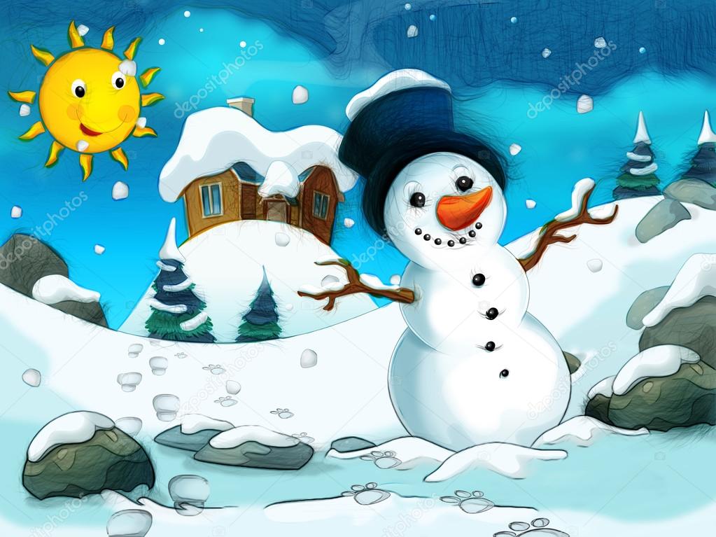 Cartoon Scene With A Snowman With Footsteps Background For Different Fairy Tales Stock Photo Image By C Agaes8080 Cartoon Scene With A Snowman With Footsteps Background For Different Fairy Tales Stock Photo Image By C Agaes8080