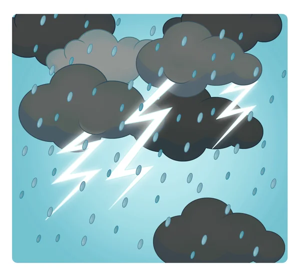 Cartoon scen med väder - storm - thunders — Stockfoto