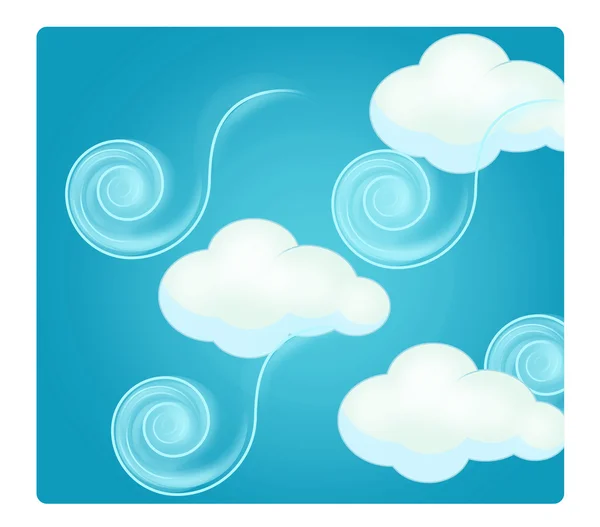 Rajzfilm jelenet Időjárás - szeles - felhős — Stock Fotó