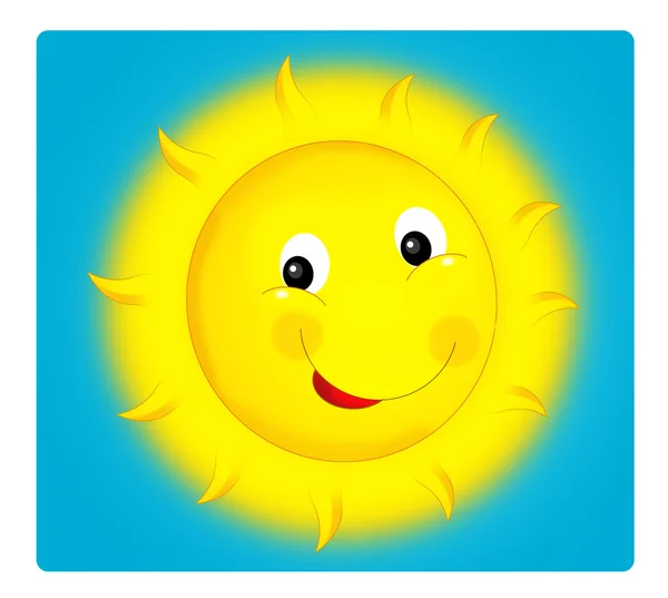 天気予報 - 幸せな太陽と漫画のシーン — ストック写真