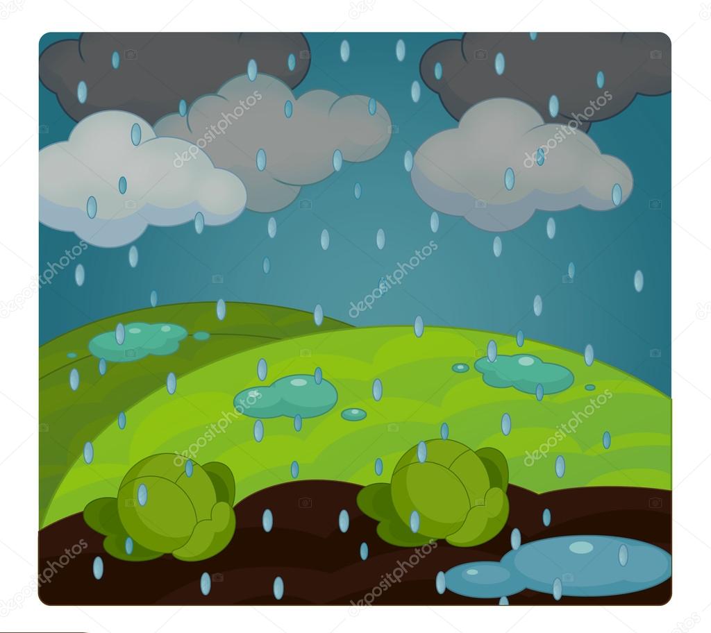 Cartoon scene with weather - rainy - stormy Stock Illustration by  ©agaes8080 #102905226