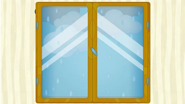 Погода в окне - дождливая — стоковое фото