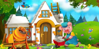 bir ev inşa sabit çalışma domuz-